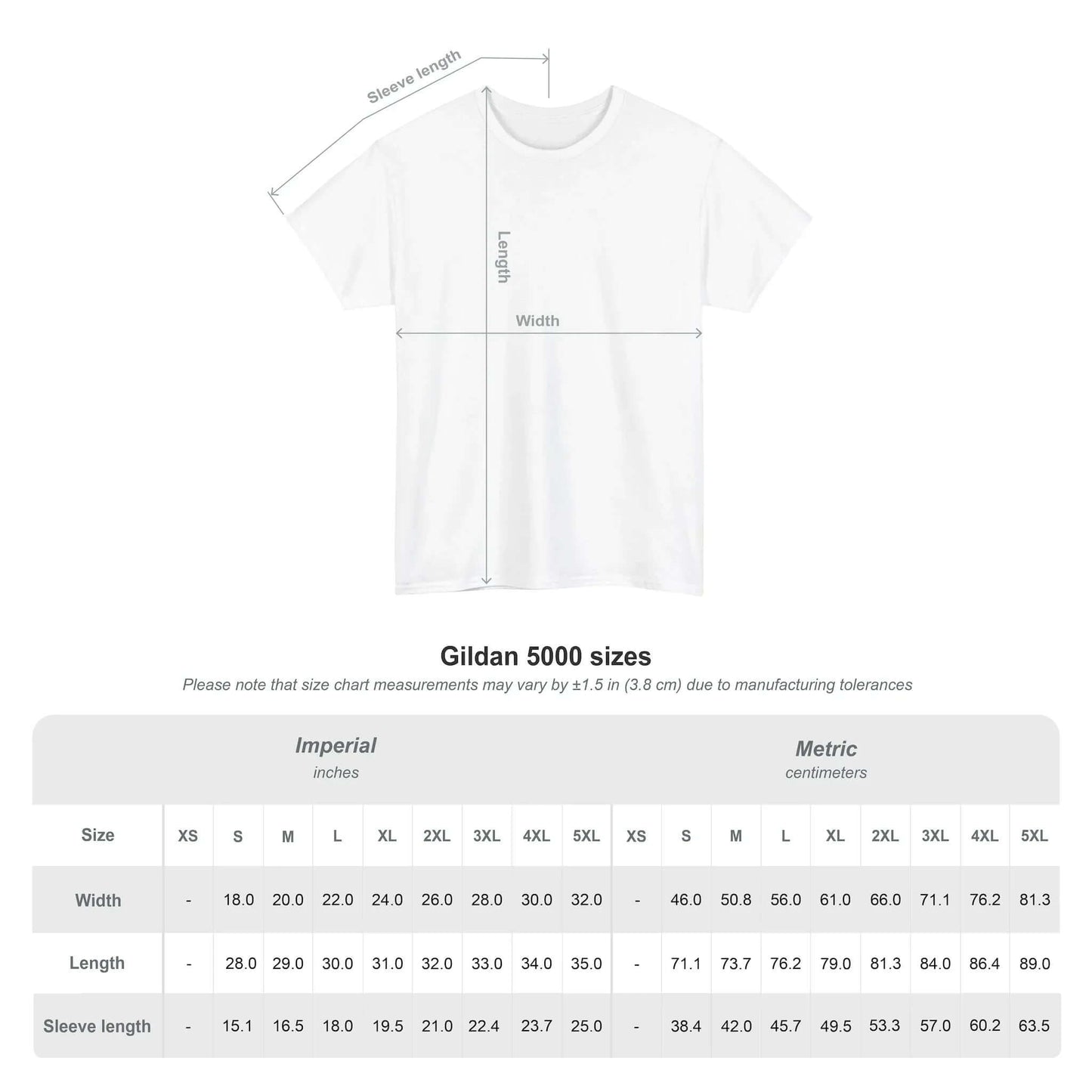 Size chart Kindness Is Free - Sprinkle It Everywhere Inspirational Tee