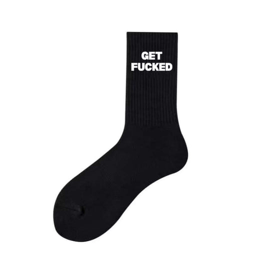 Statement Crew Socks Black | Phresh Fashion