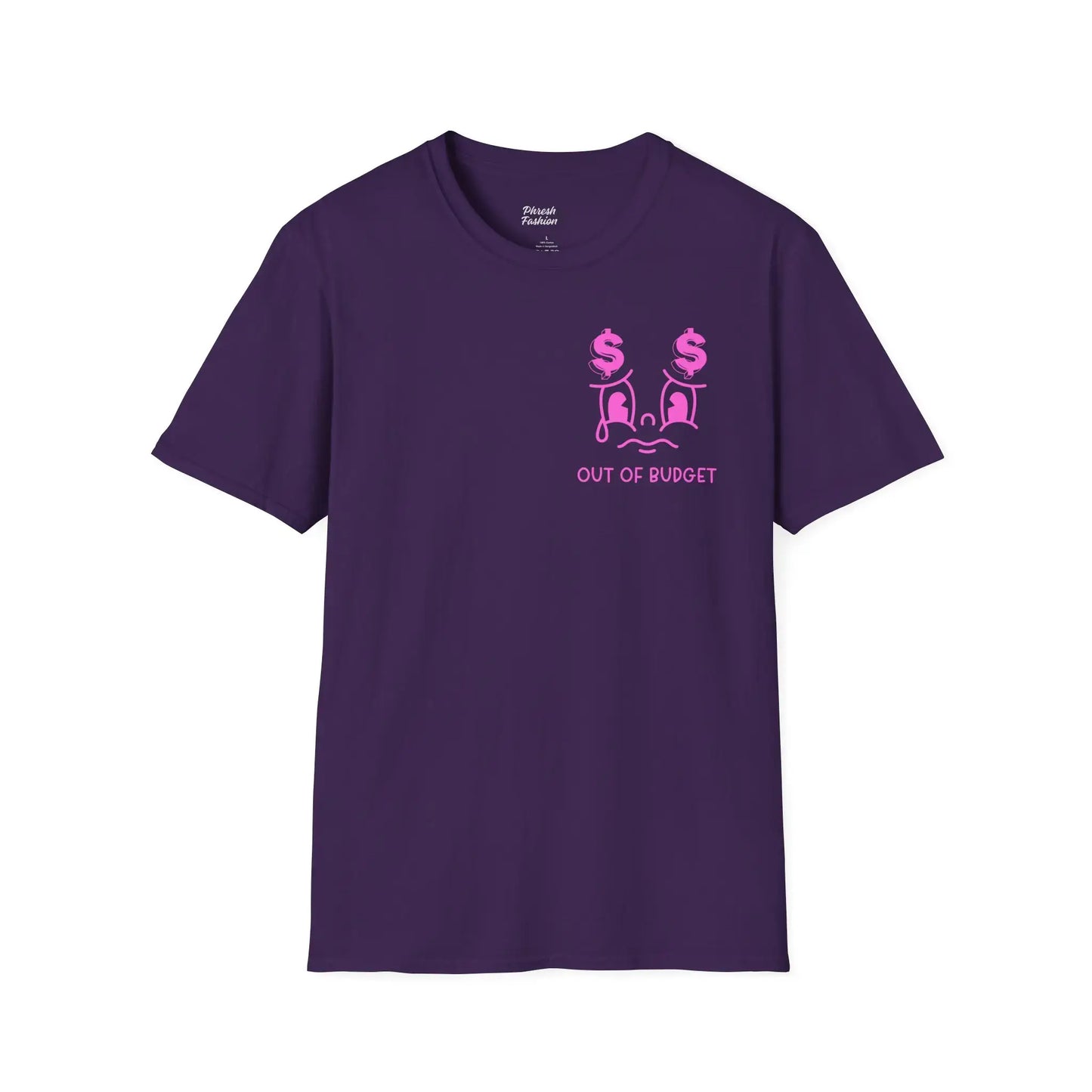 front purple and pink too broke to live too broke to die print