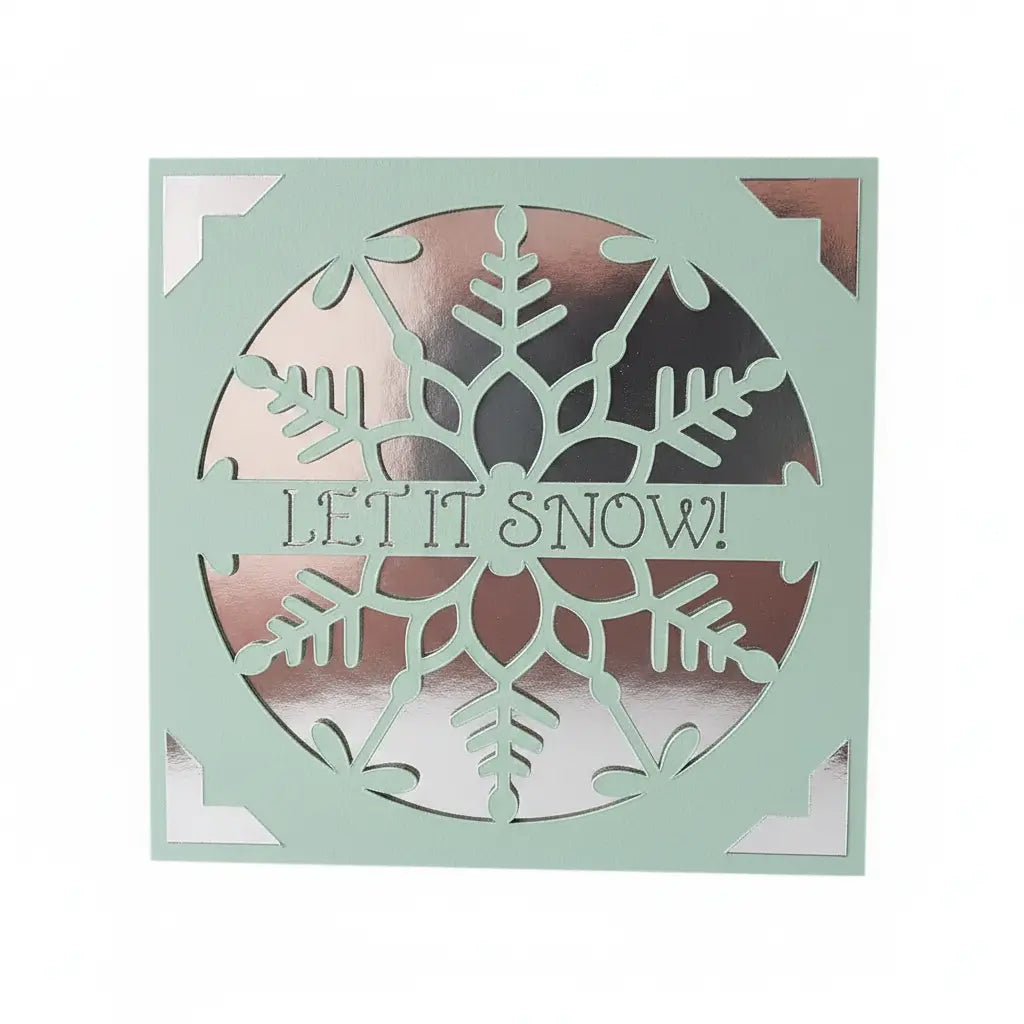 Christmas Card – Light Green / Silver / Let It Snow | Phresh Fashion