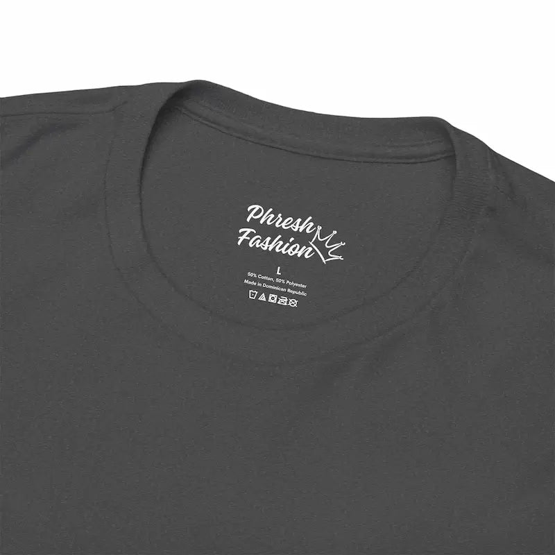 Brown t-shirt with 'Phresh Fashion' branding on a white background