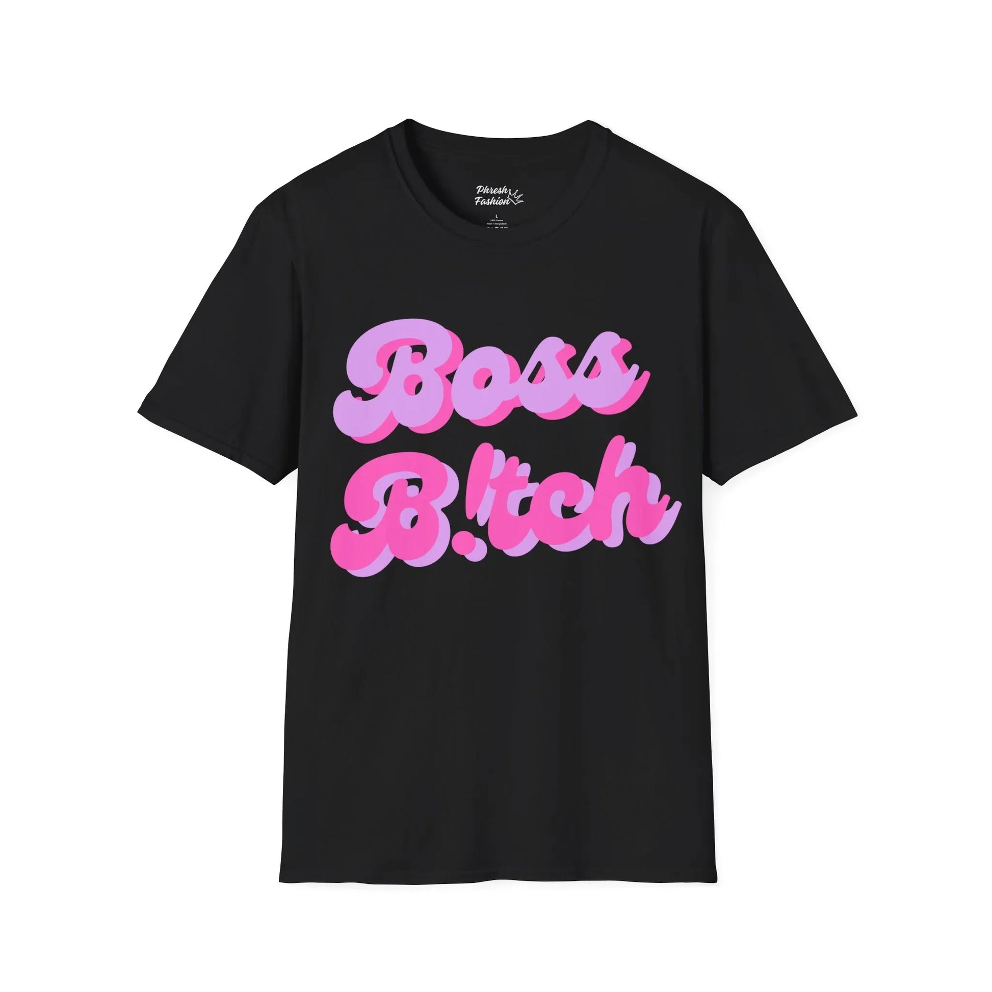 Boss B!tch T-Shirt — Pink 3D Script Statement Tee - Phresh Fashion 