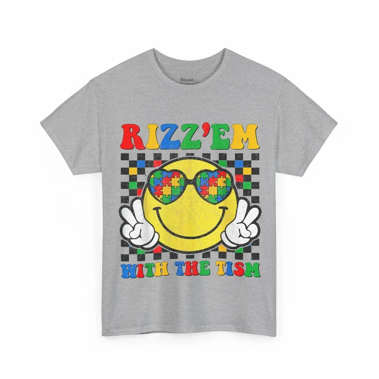 Rizz'em With The Tism Smiley Tee - Phresh Fashion 