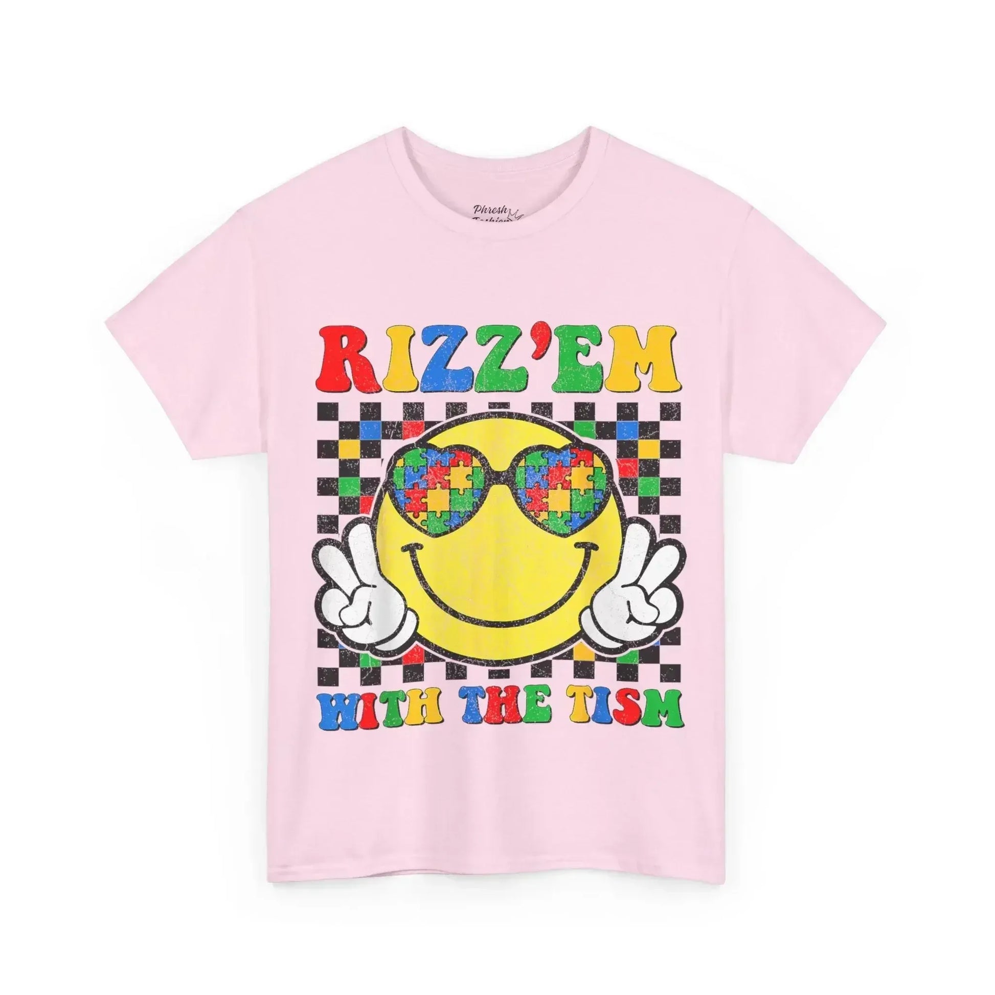 Rizz'em With The Tism Smiley Tee - Phresh Fashion 