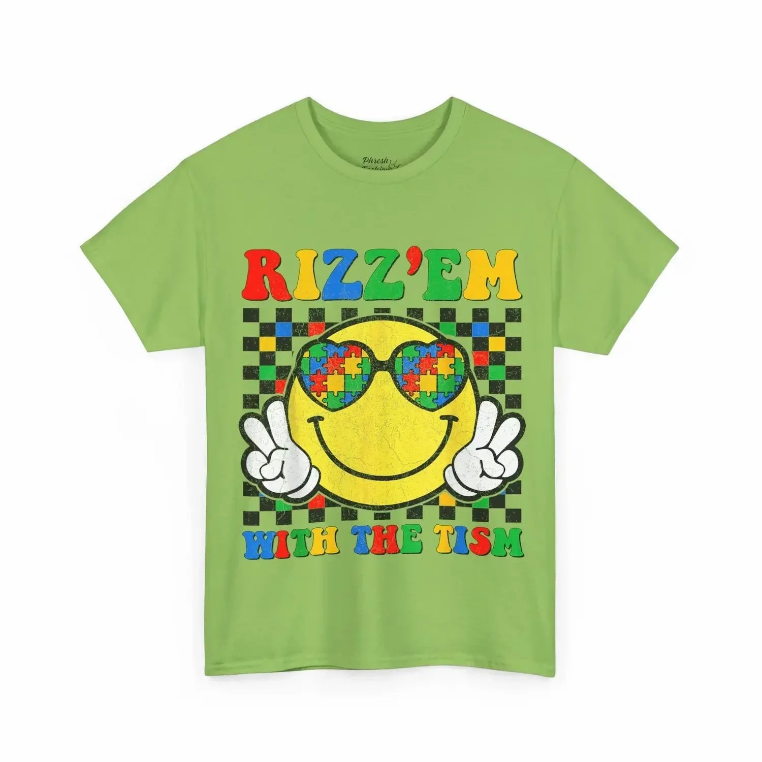 Rizz'em With The Tism Smiley Tee - Phresh Fashion 