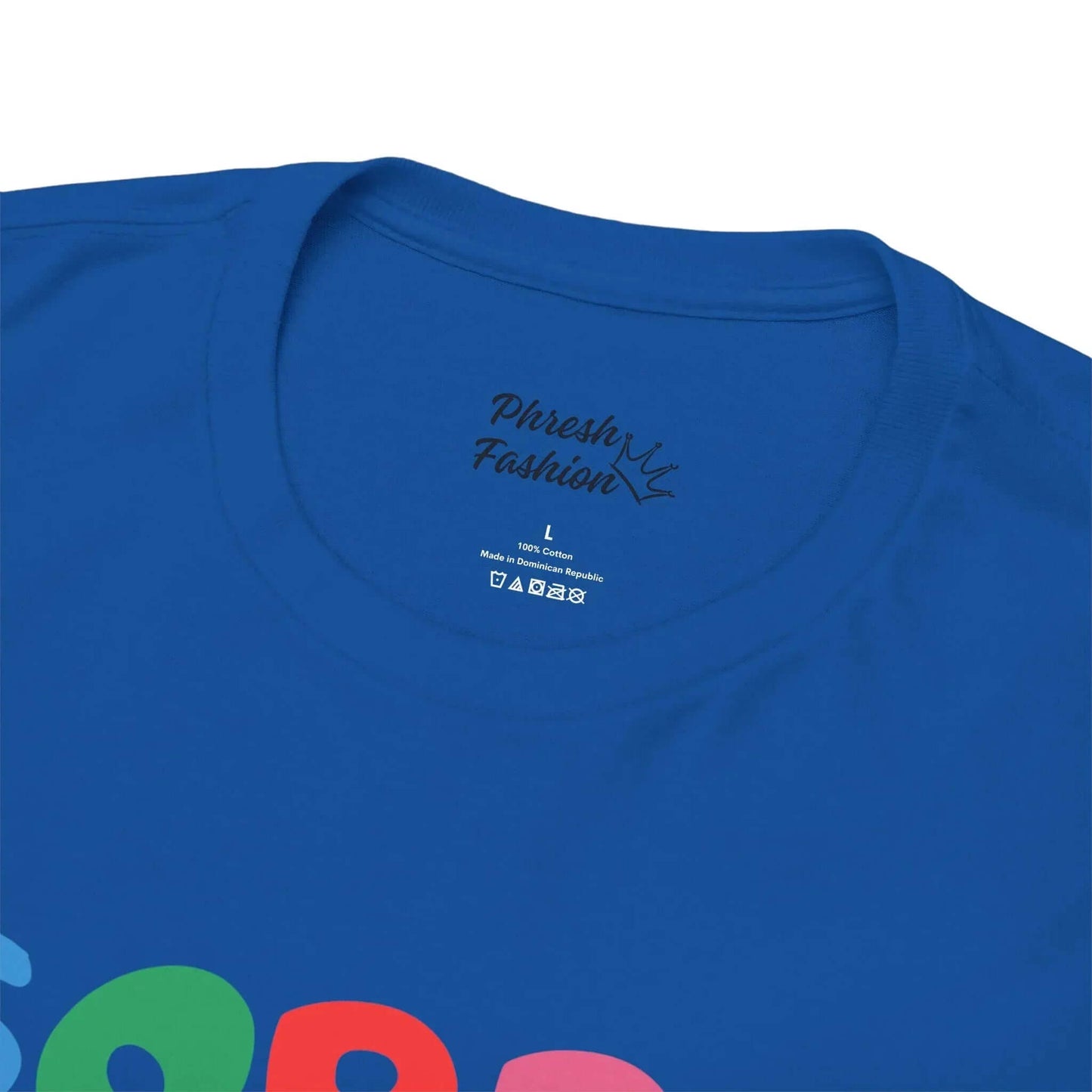 Close up of dark blue Sorry For What My Face Said Tee