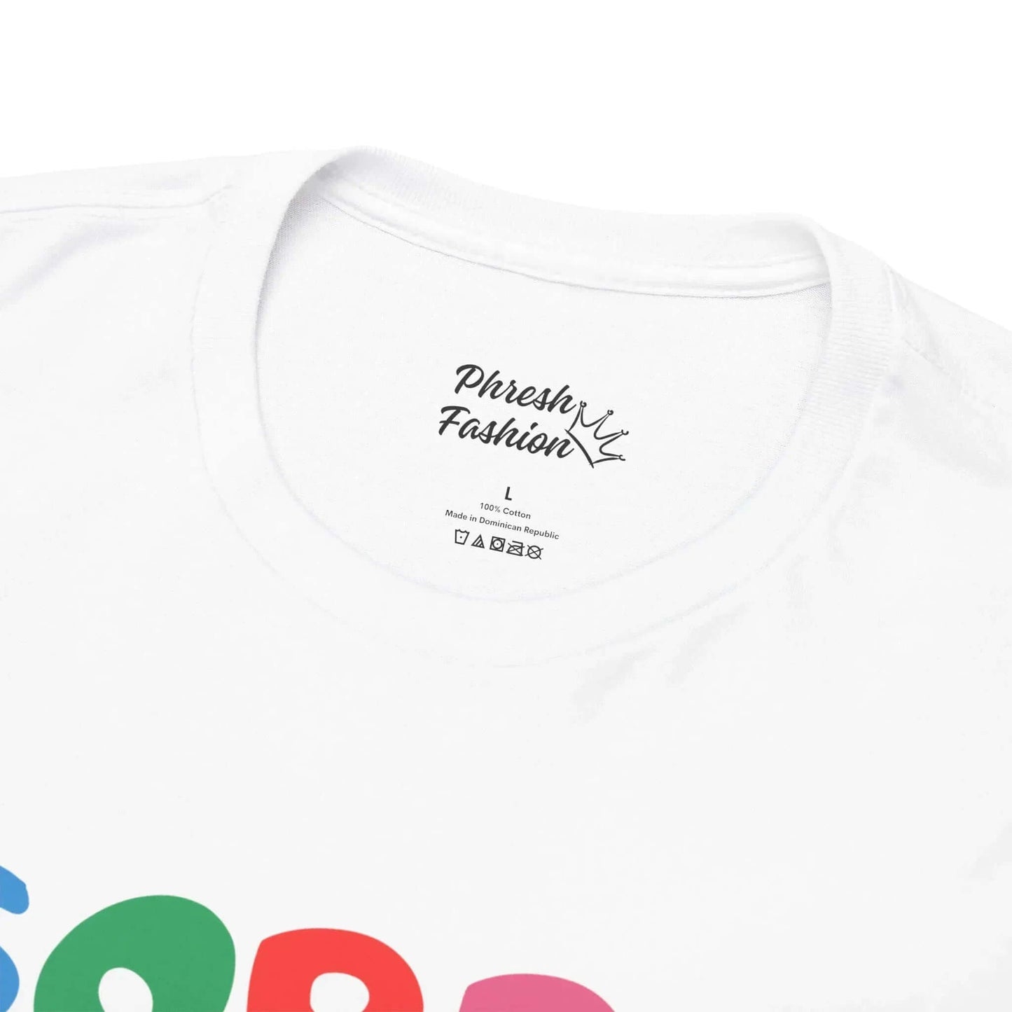 Close up white Sorry For What My Face Said Tee