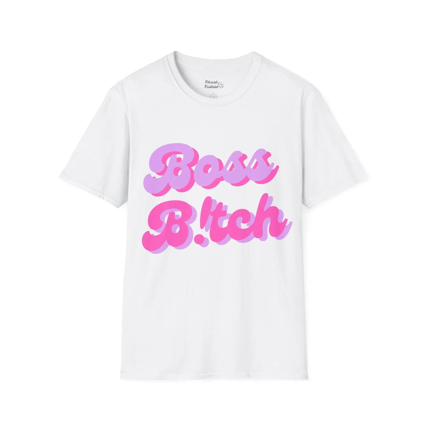 Boss B!tch T-Shirt — Pink 3D Script Statement Tee