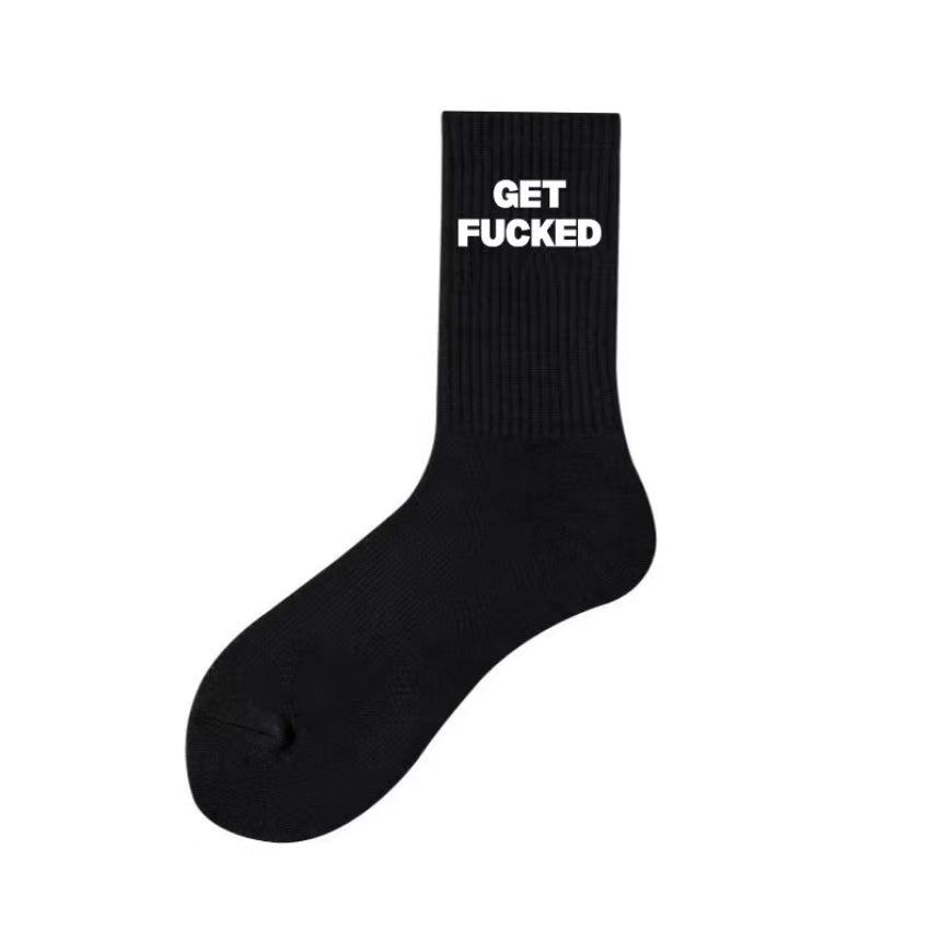Statement Crew Socks Black | Phresh Fashion