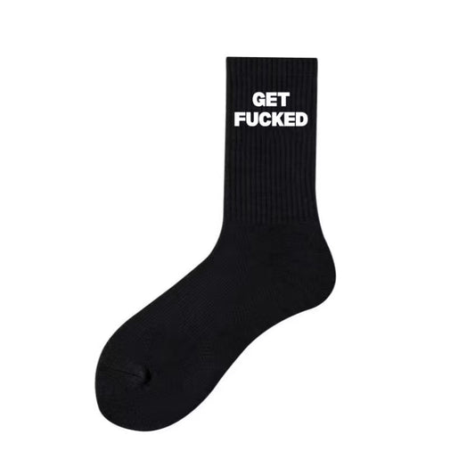 Statement Crew Socks Black | Phresh Fashion