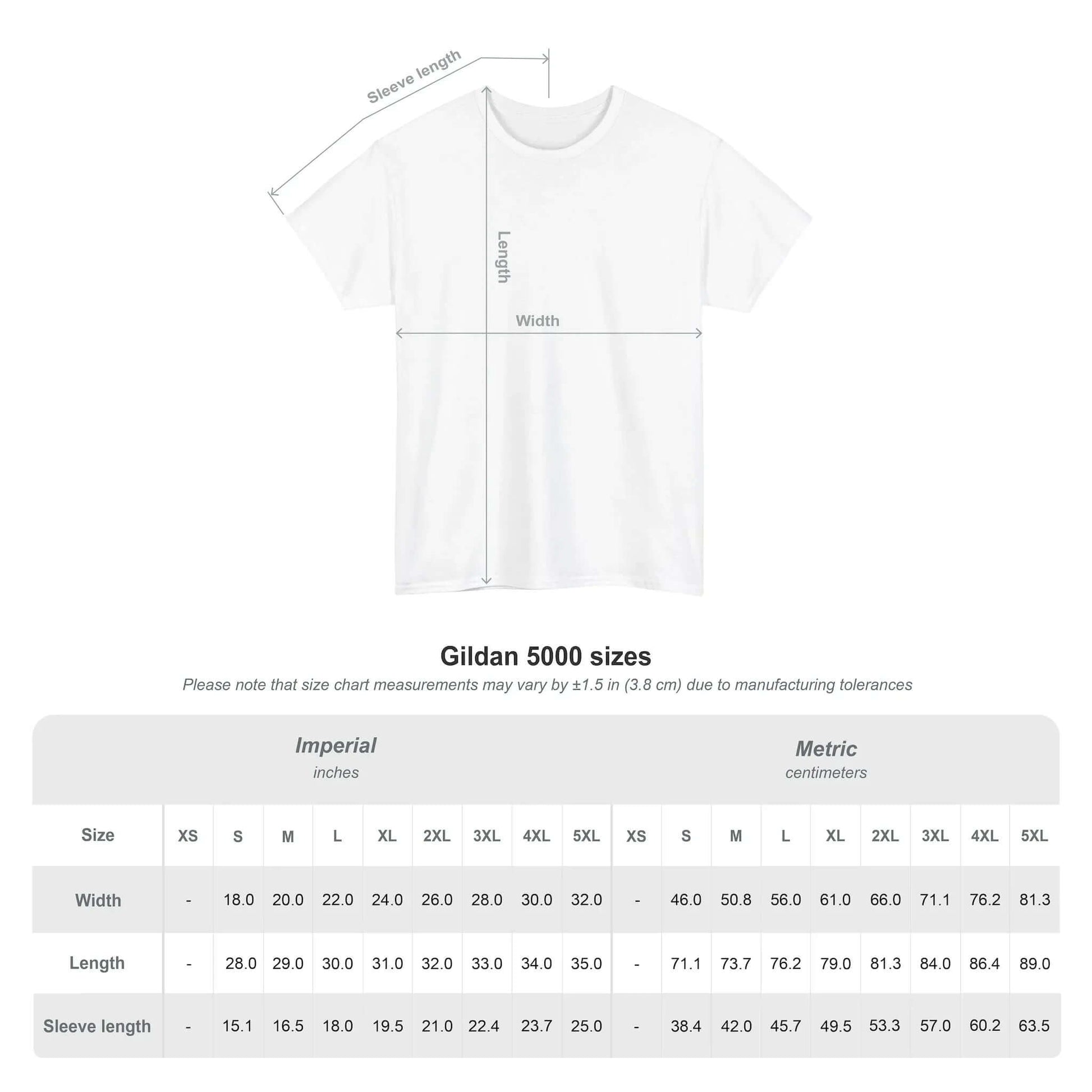 Size chart Sorry For What My Face Said Tee