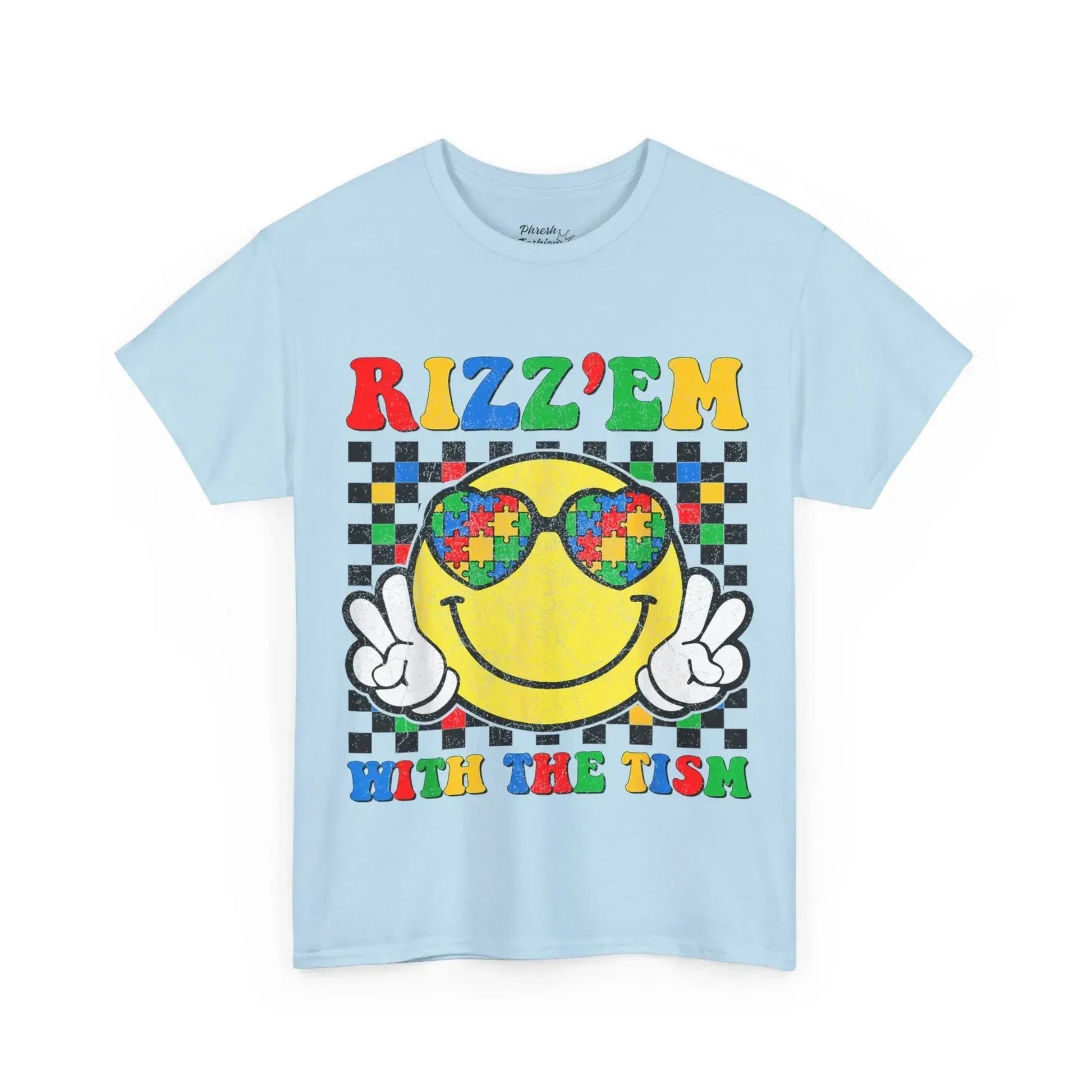 Rizz'em With The Tism Smiley Tee - Phresh Fashion 
