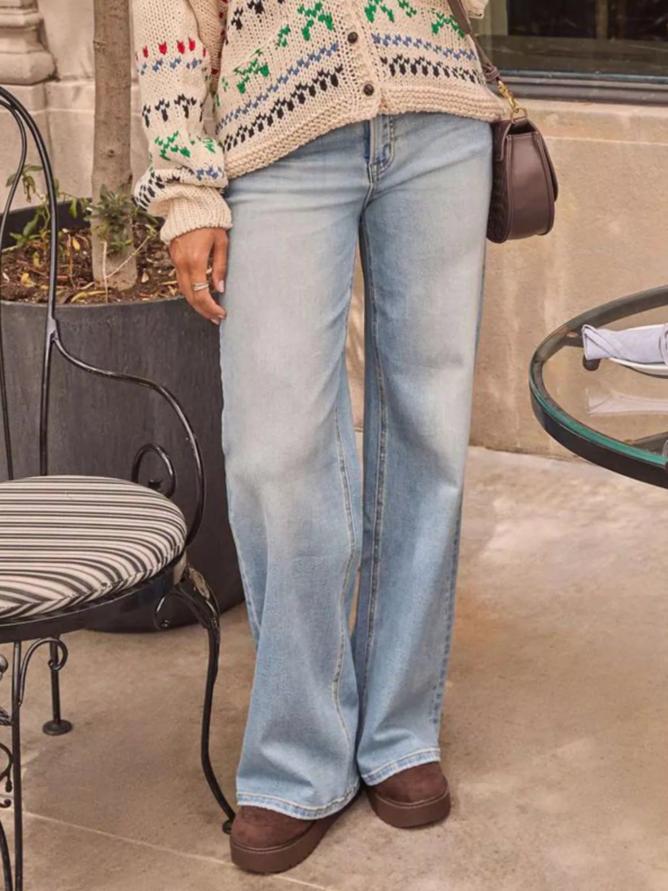 Washed Wide Leg Women Denim Jeans