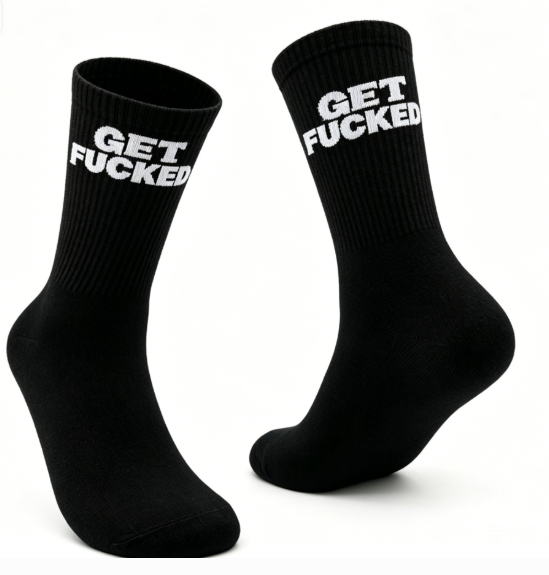 Statement Crew Socks Black | Phresh Fashion
