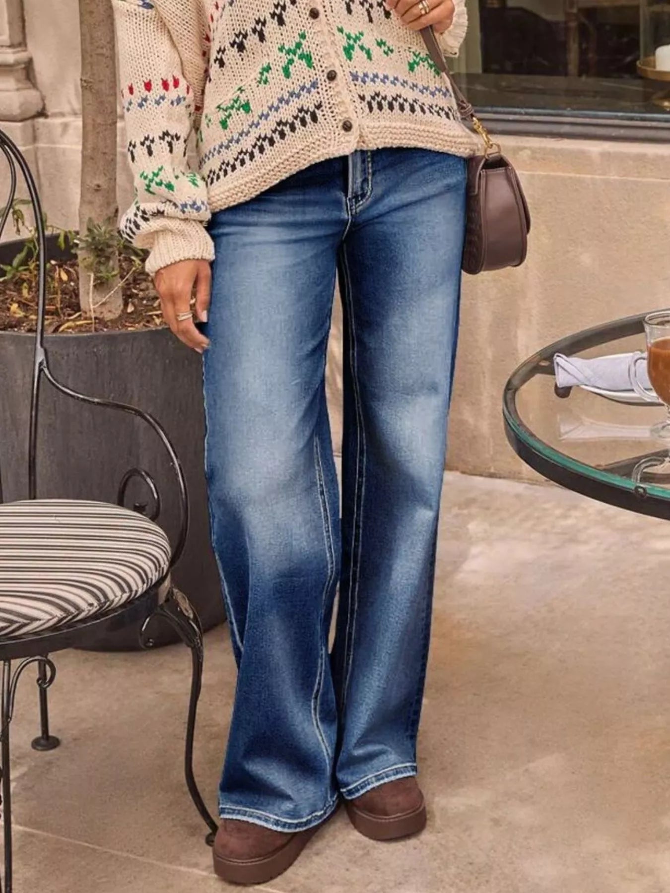 Washed Wide Leg Women Denim Jeans