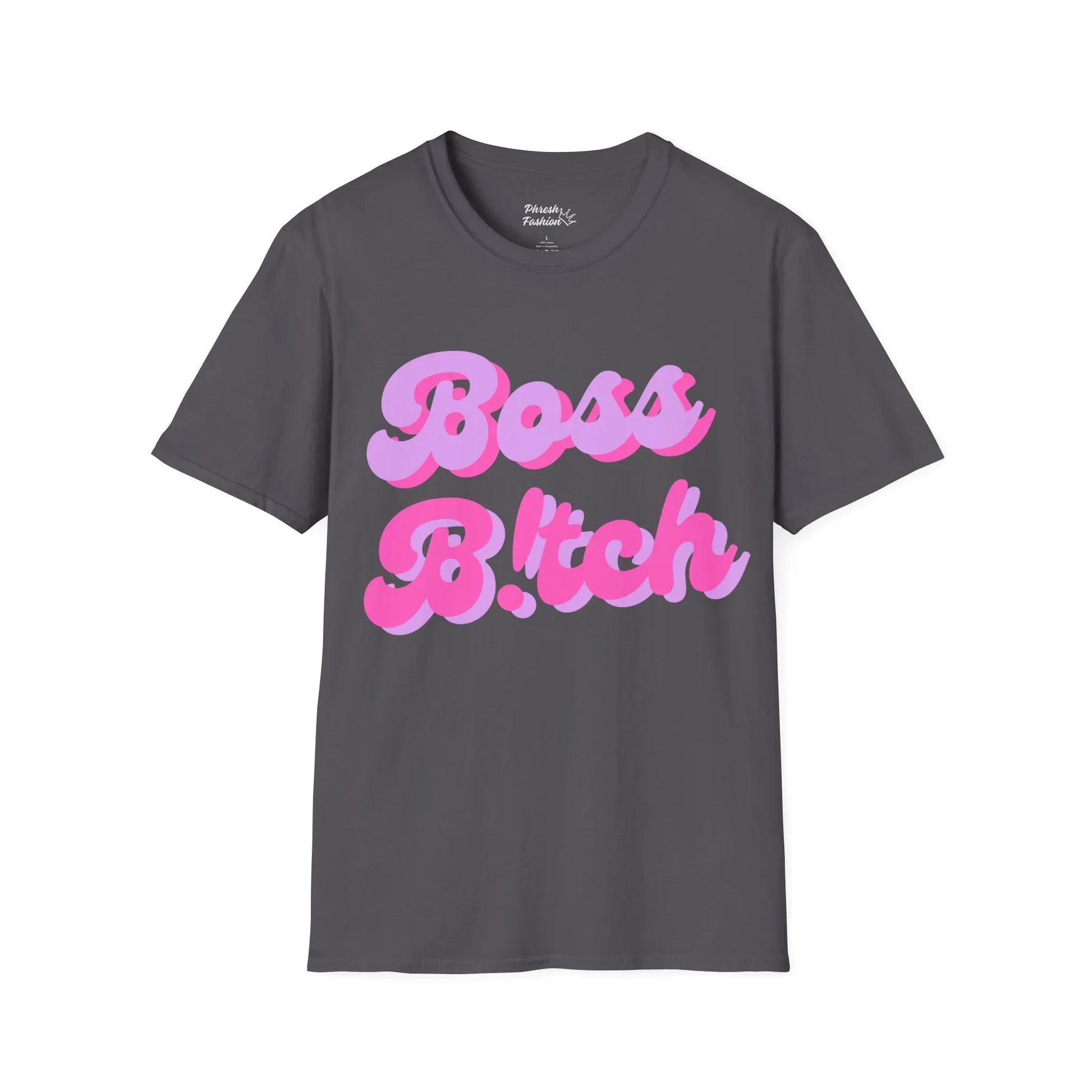 Boss B!tch T-Shirt — Pink 3D Script Statement Tee - Phresh Fashion 