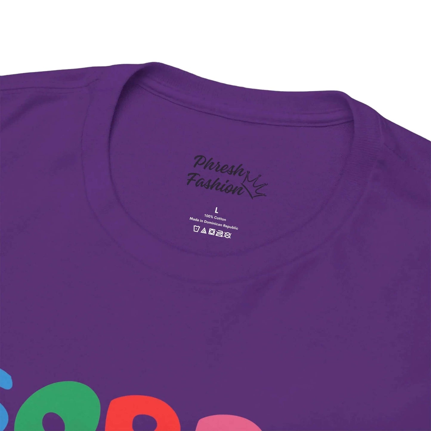 Close up purple Sorry For What My Face Said Tee