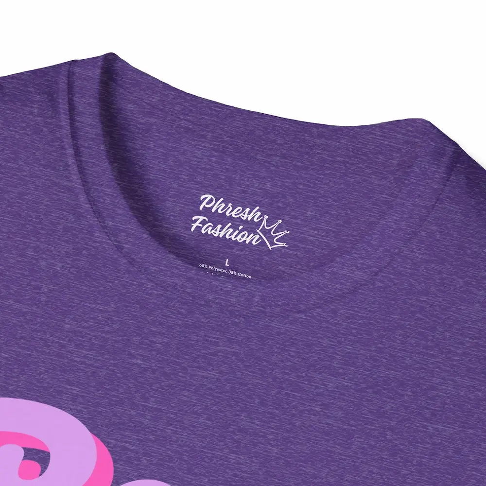 Purple t-shirt with 'Phresh Fashion' logo on a white background