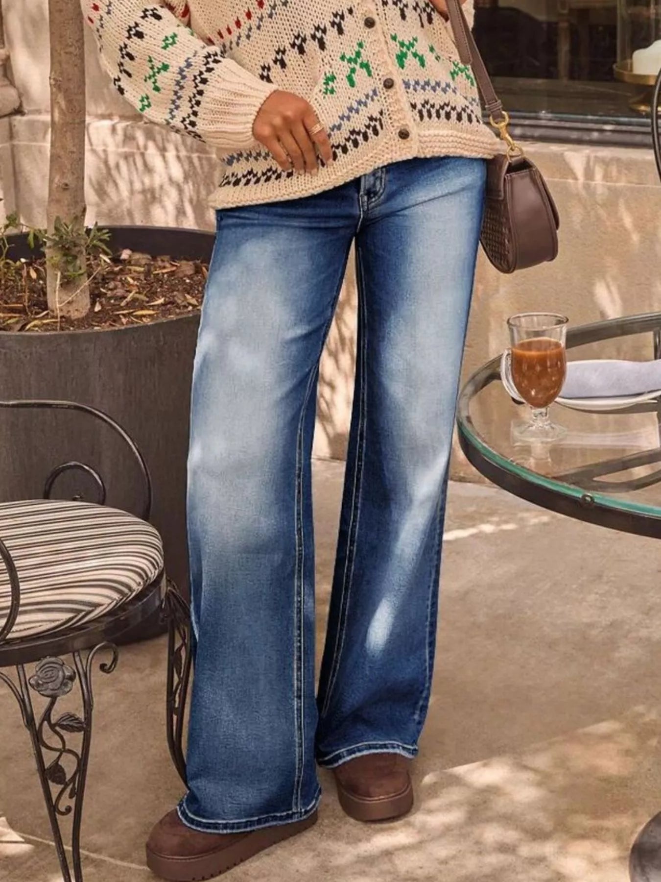 Washed Wide Leg Women Denim Jeans