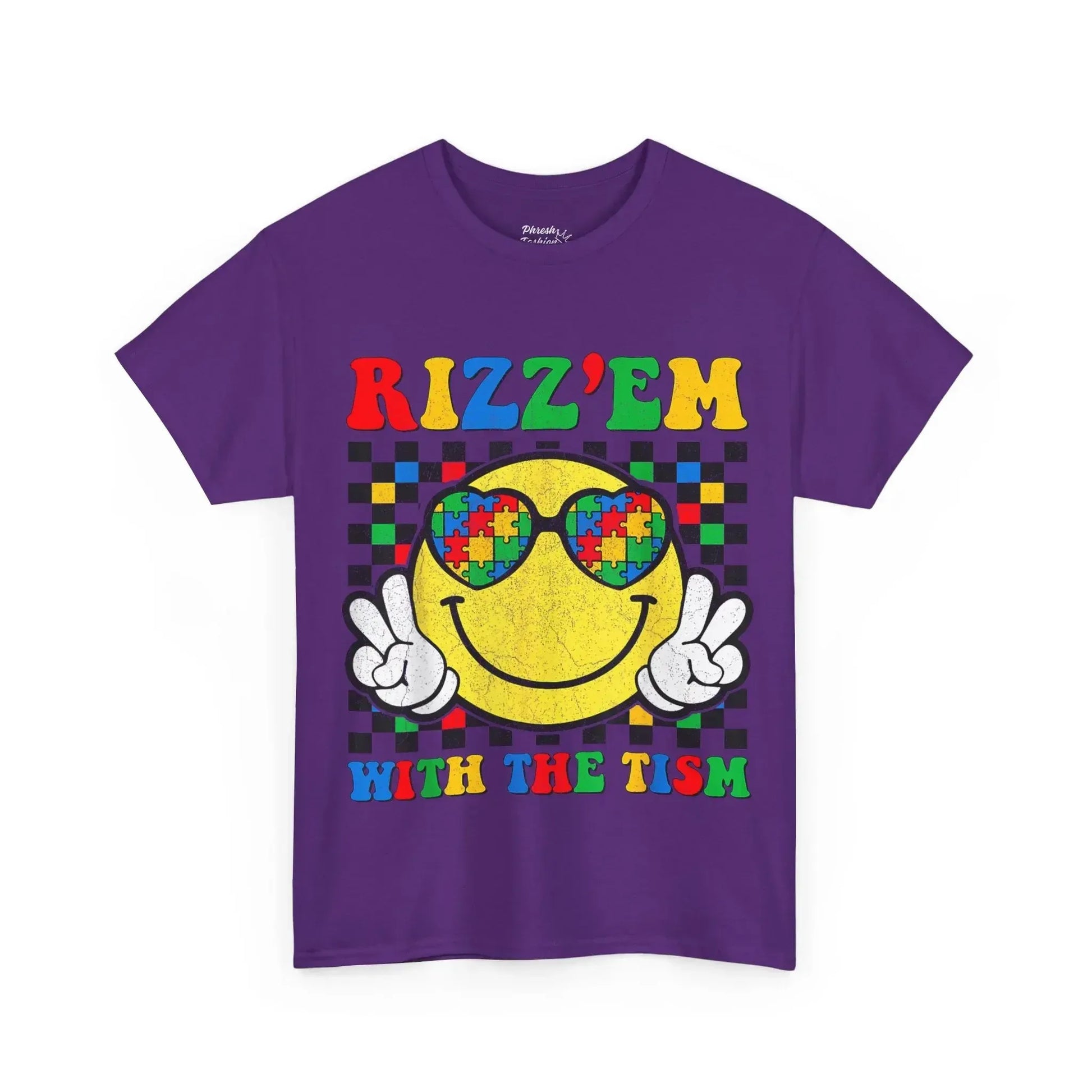 Rizz'em With The Tism Smiley Tee - Phresh Fashion 