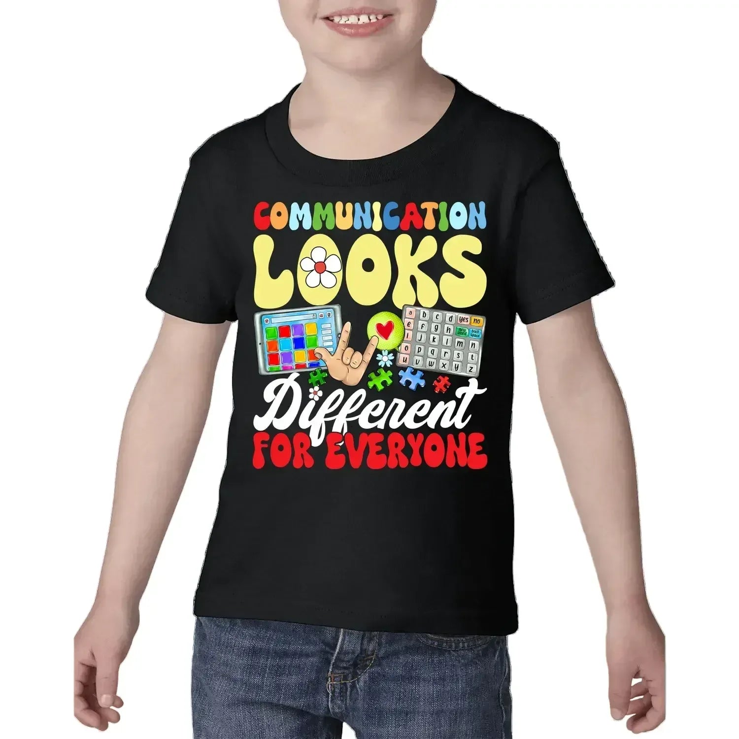 "COMMUNICATION LOOKS DIFFERENT FOR EVERYONE" Toddler 2T-6T Tee - Phresh Fashion 