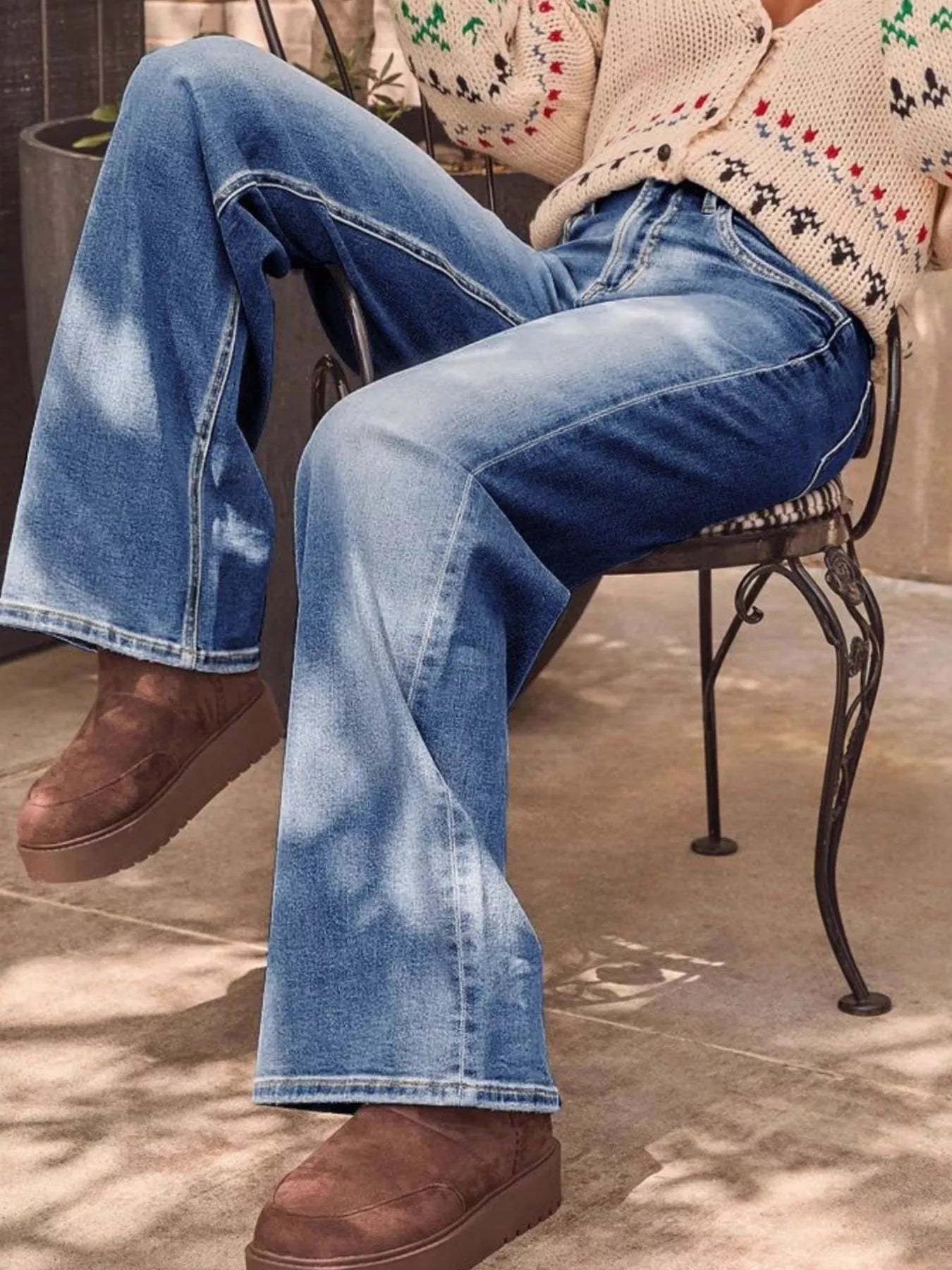 Washed Wide Leg Women Denim Jeans