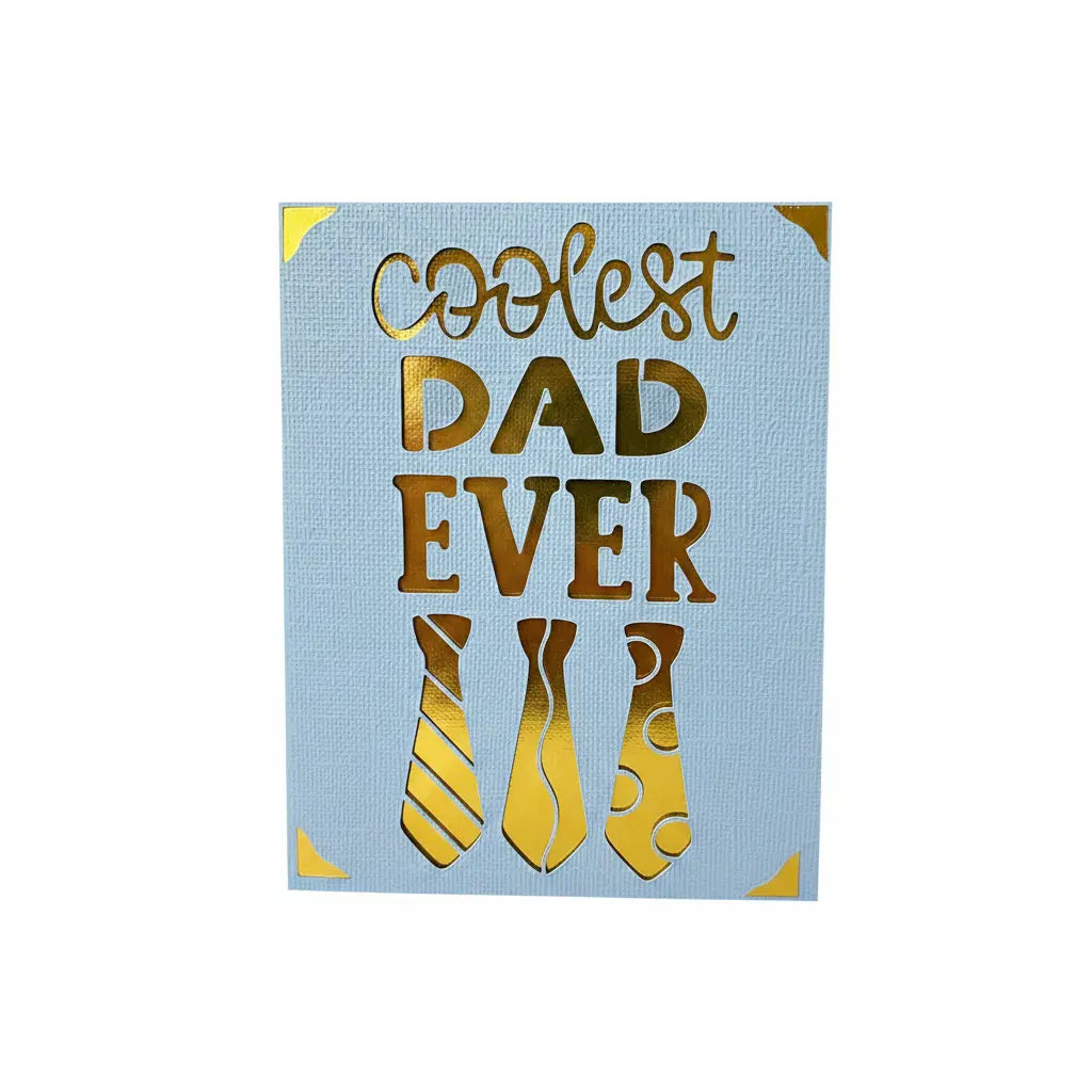 Father's Day Card – Light Blue / Gold / Coolest Dad Ever | Phresh Fashion