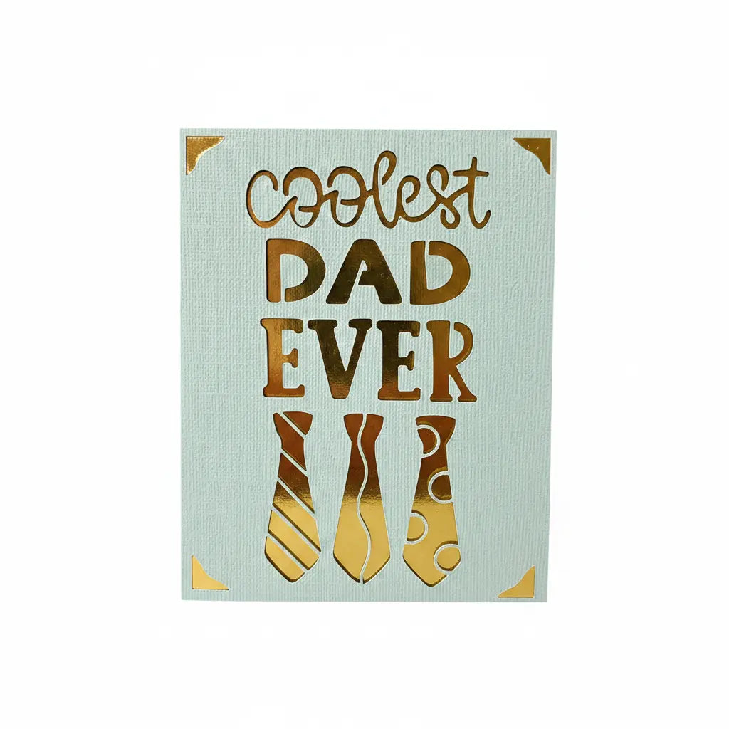Father's Day Card – Light Green / Gold / Coolest Dad Ever | Phresh Fashion