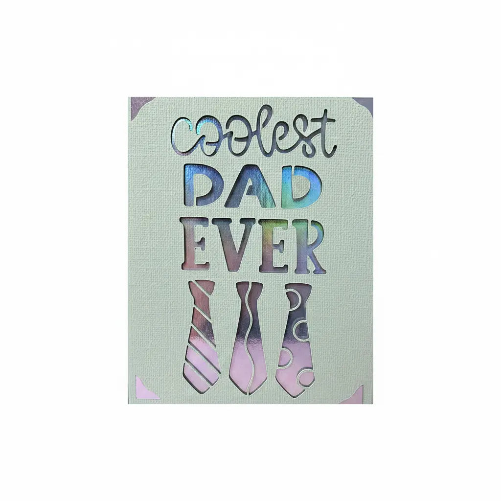 Father's Day Card – Light Green / Silver / Coolest Dad Ever | Phresh Fashion