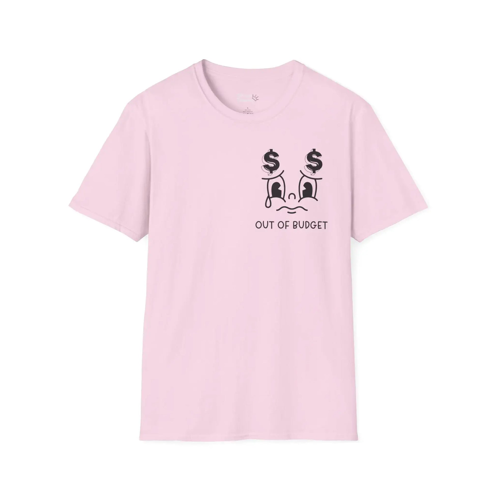 Pink t-shirt with text too broke to live too broke to die