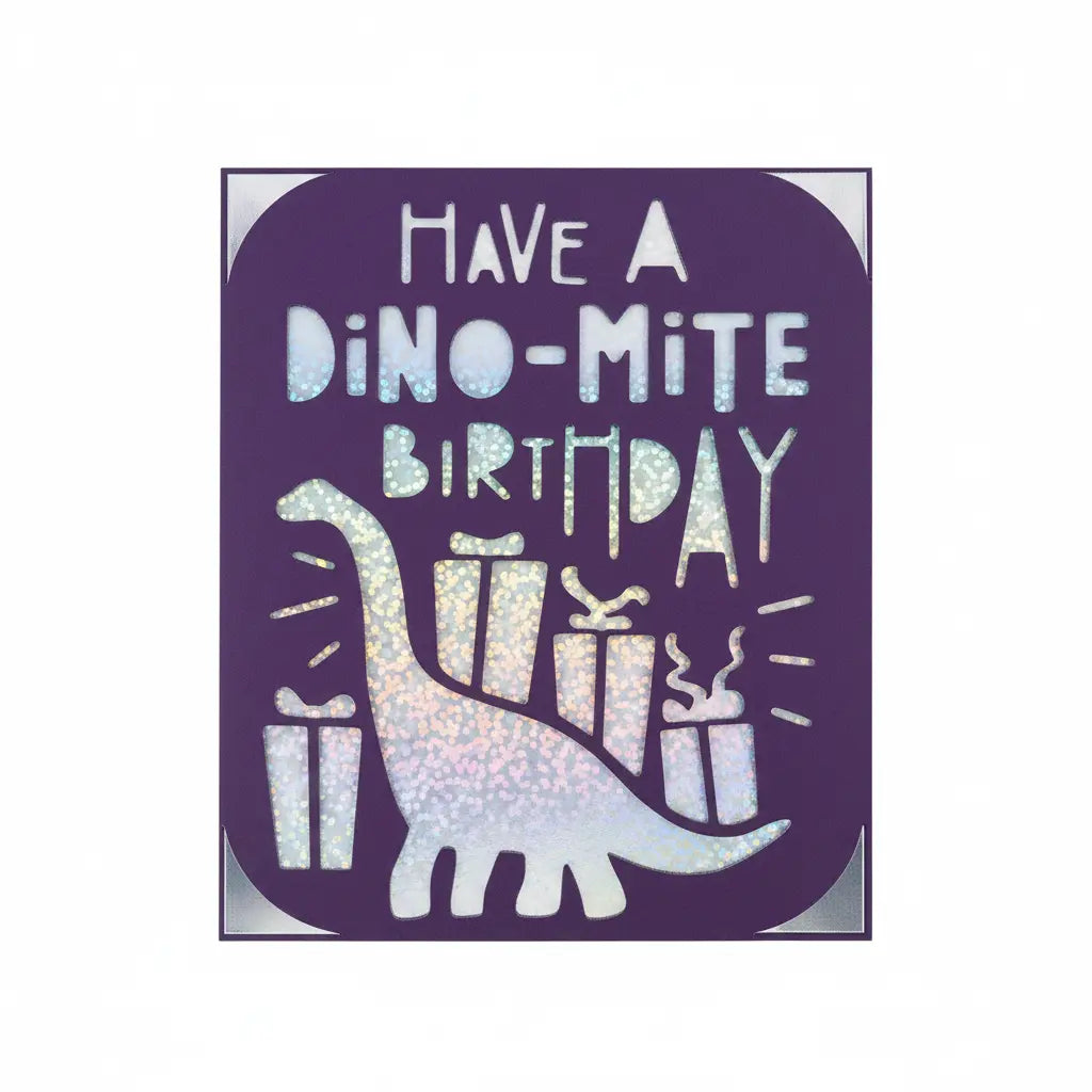 Birthday Card – Purple / Silver / Dino-Mite | Phresh Fashion