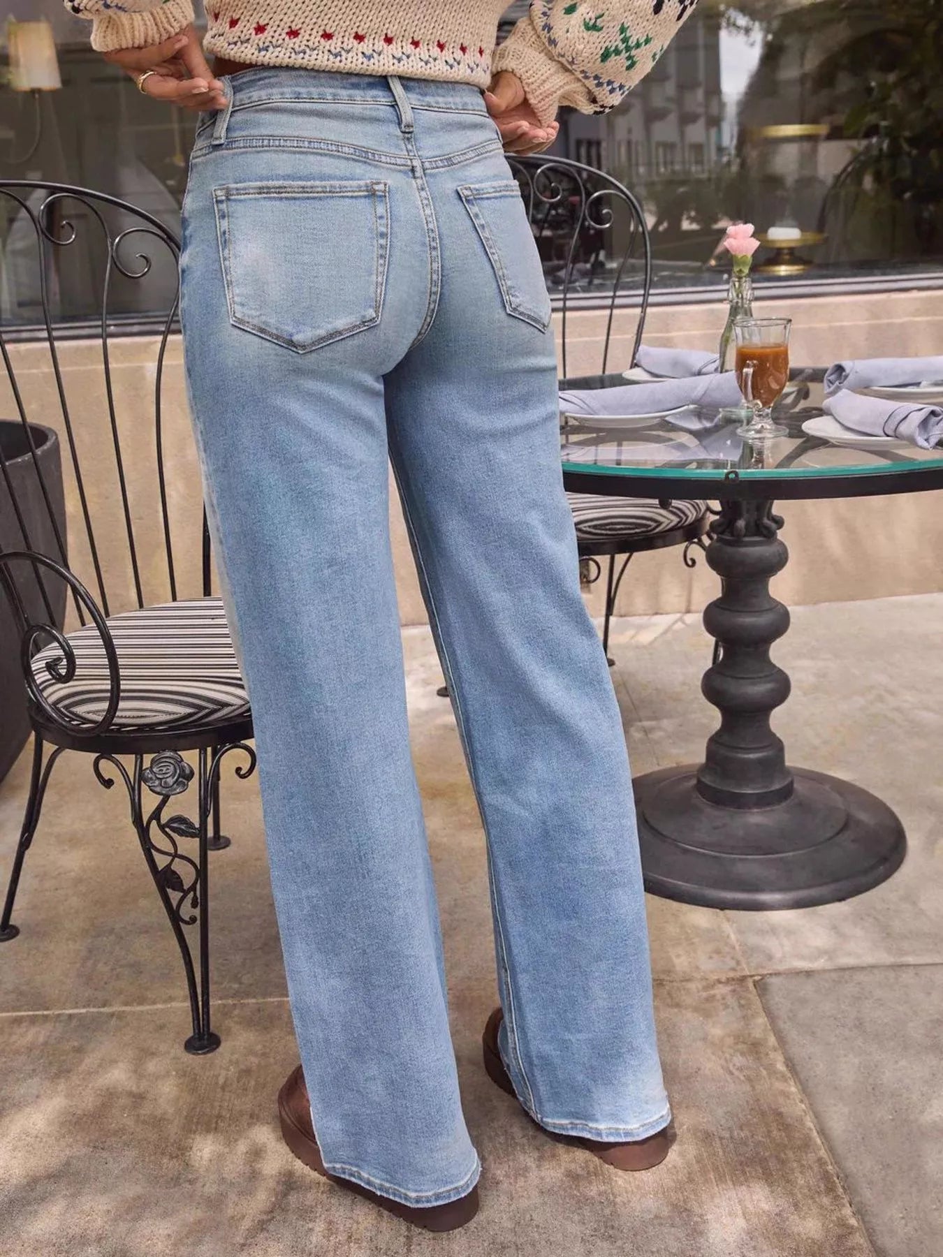 Washed Wide Leg Women Denim Jeans