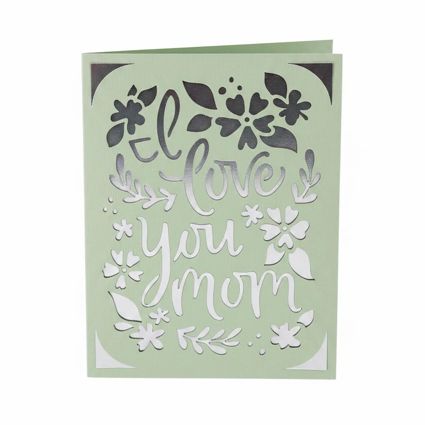 Mother's Day Card – Light Green / Silver / I Love You Mum | Phresh Fashion