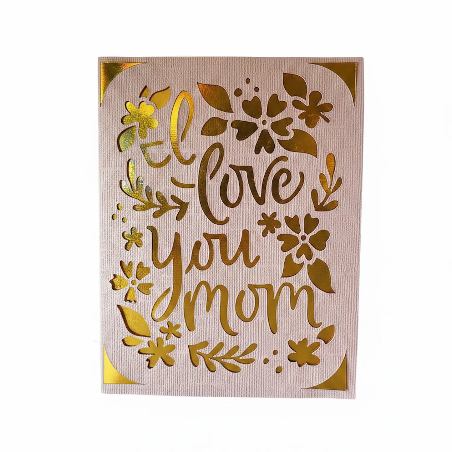 Mother's Day Card – Light Pink / Gold / I Love You Mum | Phresh Fashion