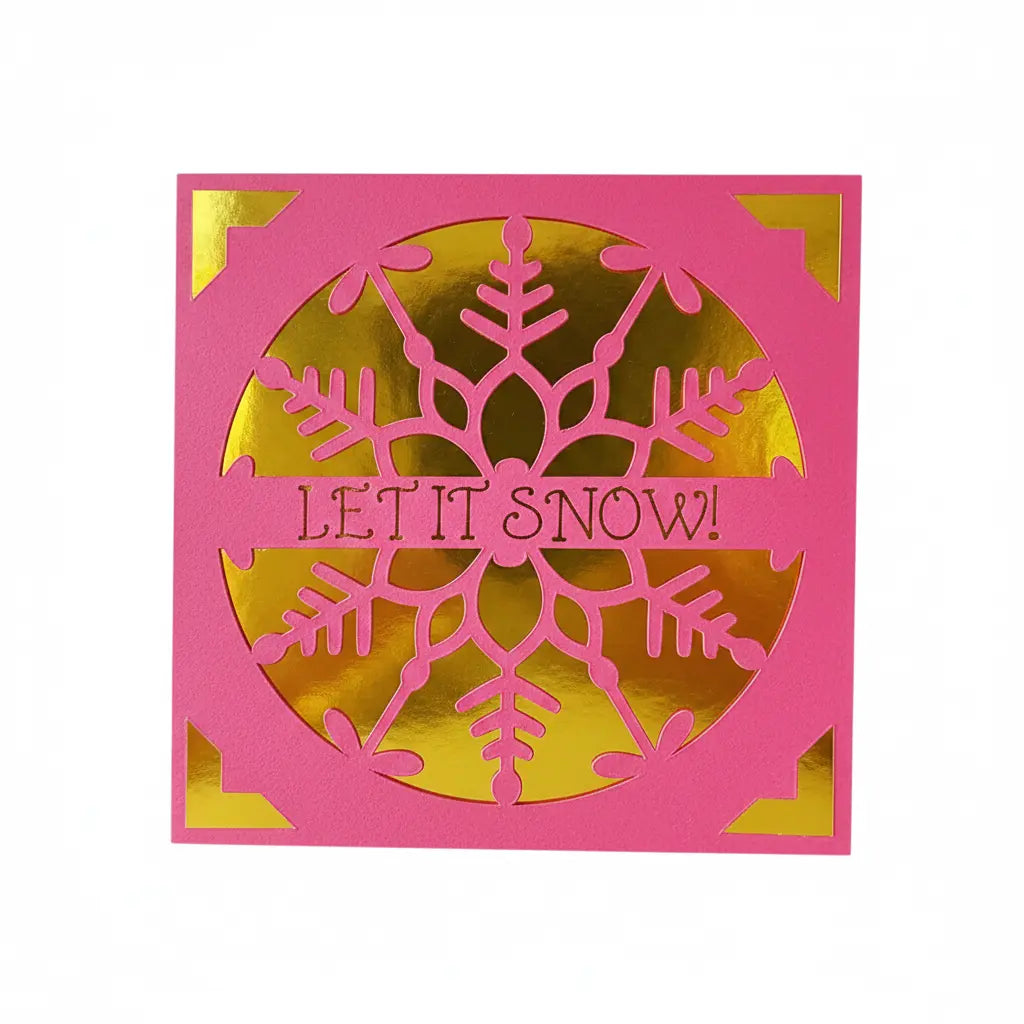 Christmas Card – Pink / Gold / Let It Snow | Phresh Fashion
