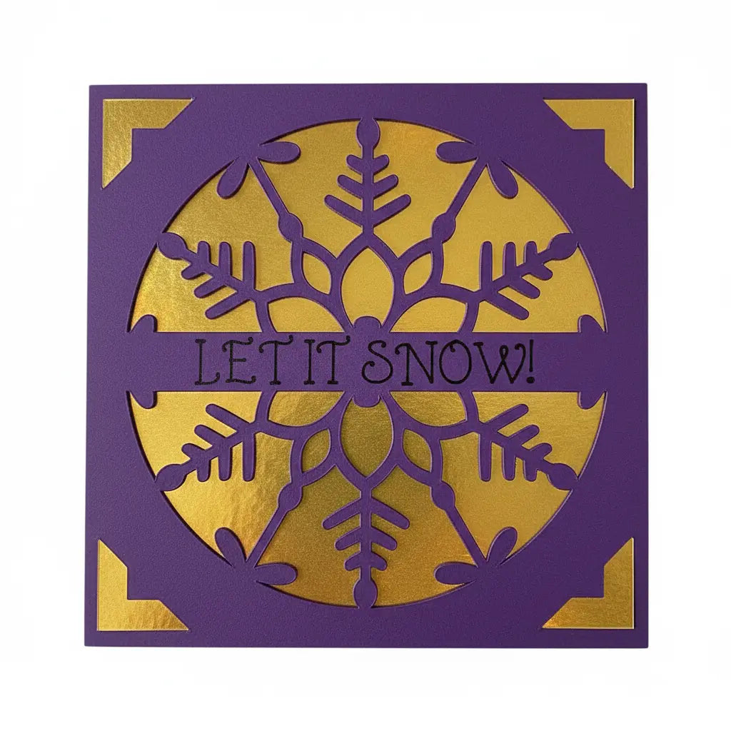 Christmas Card – Purple / Gold / Let It Snow | Phresh Fashion