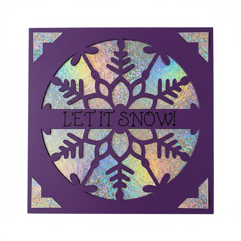 Christmas Card – Purple / Silver / Let It Snow | Phresh Fashion