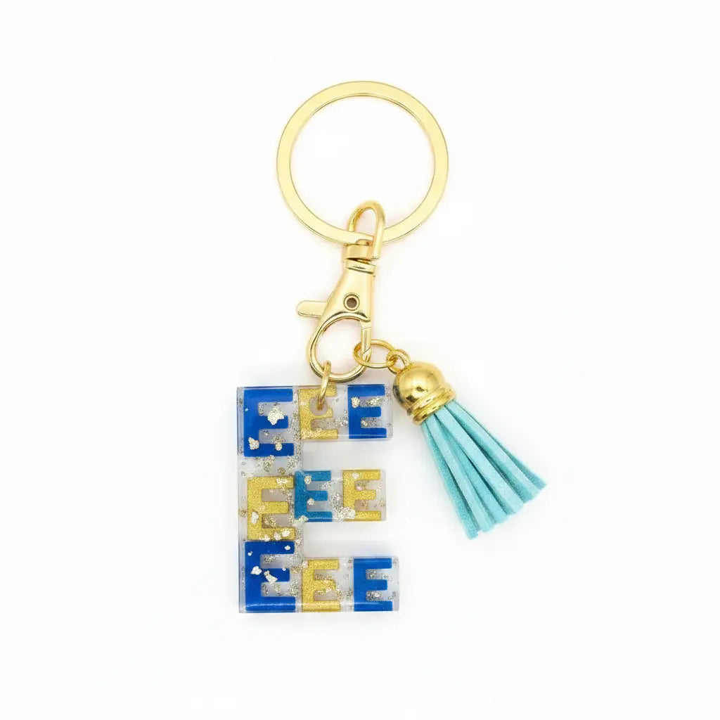 Personalised Letter E Resin Keyring | Phresh Fashion