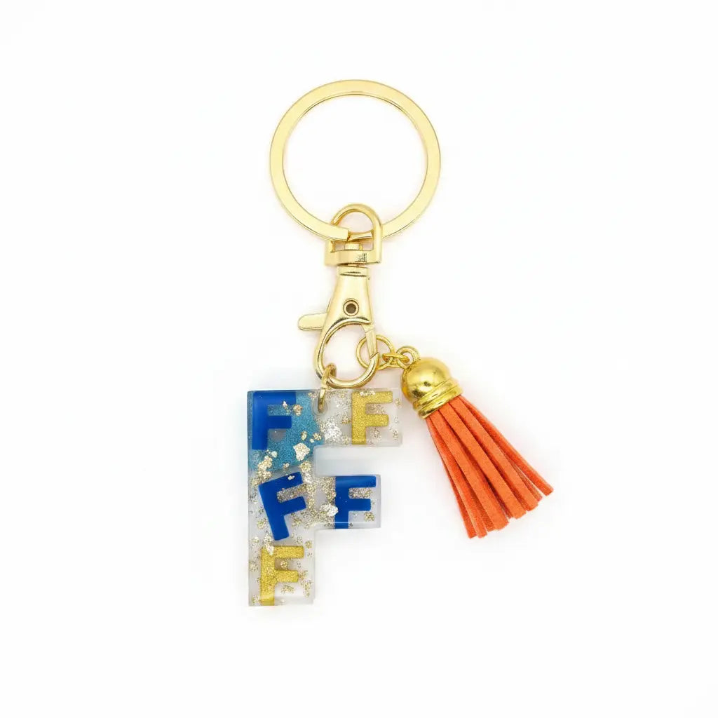 Personalised Letter F Resin Keyring | Phresh Fashion