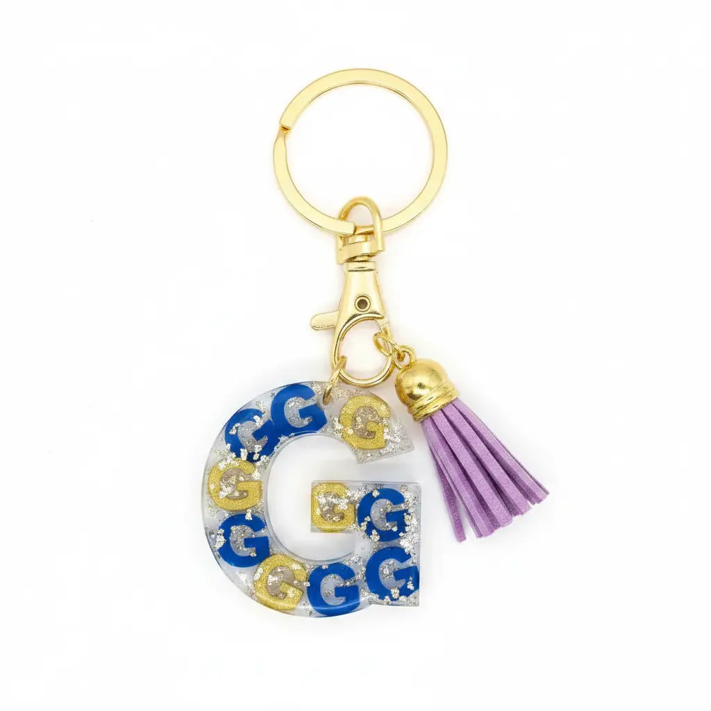 Personalised Letter G Resin Keyring | Phresh Fashion