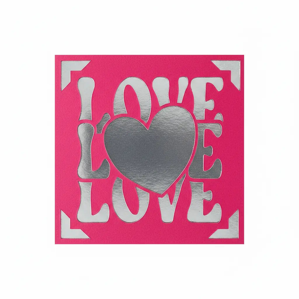 Love Card – Pink / Silver including heart | Phresh Fashion