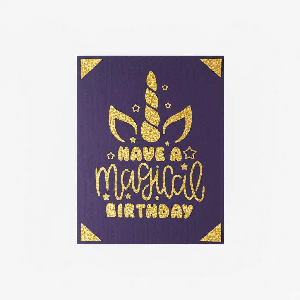 Birthday Card – Purple / Gold / Unicorn Magical | Phresh Fashion