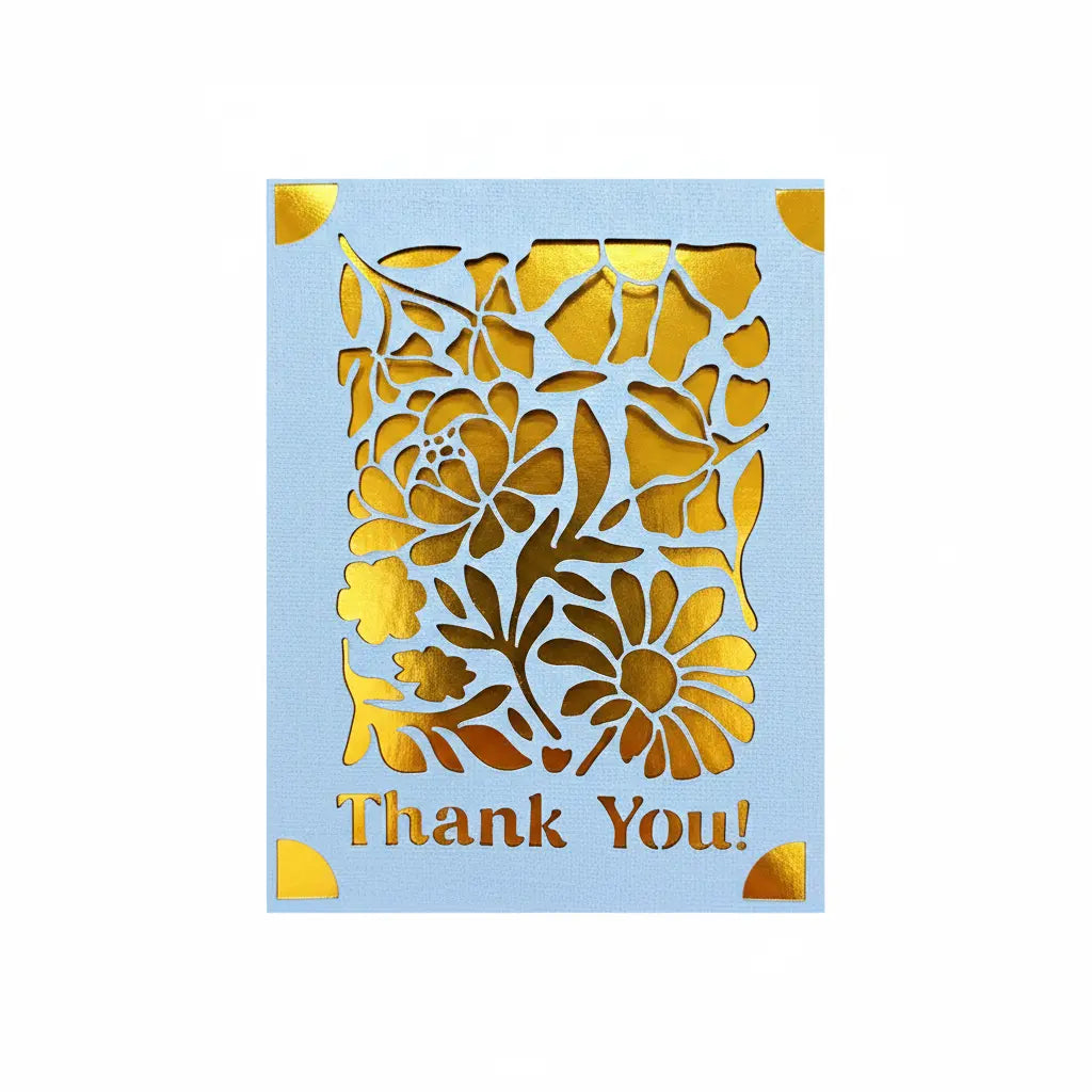 Thank You Card – Light Blue / Gold | Phresh Fashion