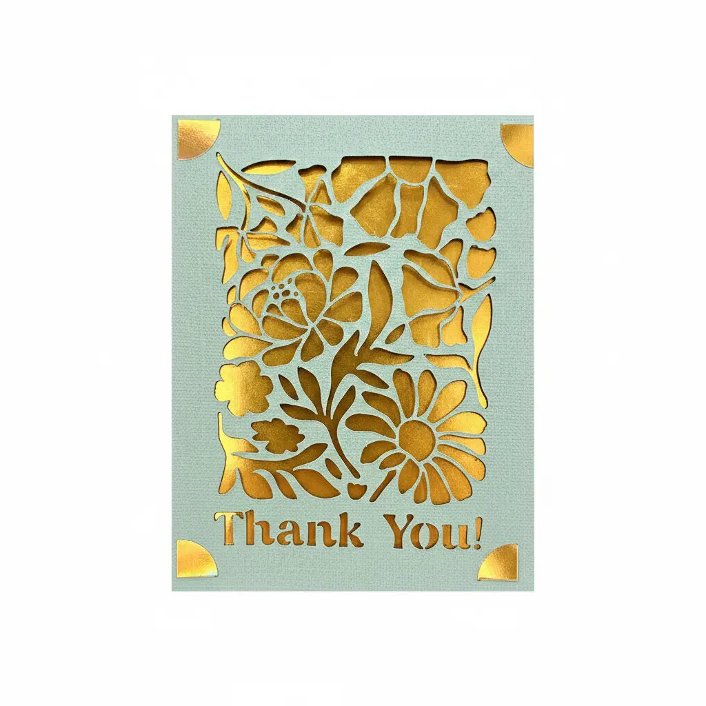 Thank You Card – Light Green / Gold | Phresh Fashion