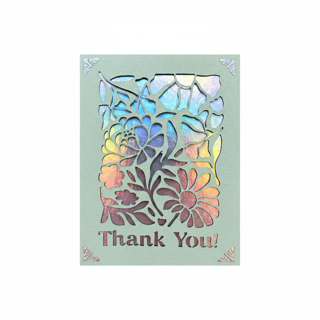 Thank You Card – Light Green / Silver | Phresh Fashion