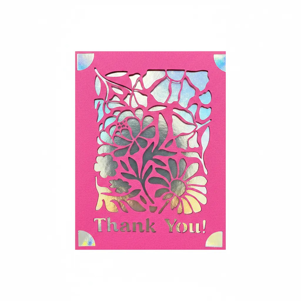 Thank You Card – Pink / Silver | Phresh Fashion