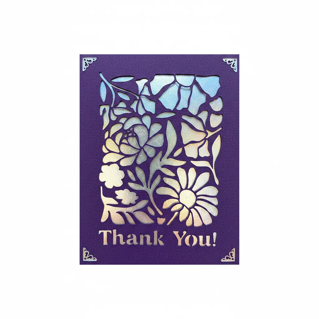 Thank You Card – Purple / Silver | Phresh Fashion